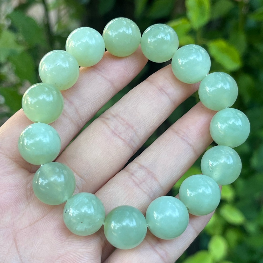 14mm‎ stretchable chunky yanyuan agate bracelet